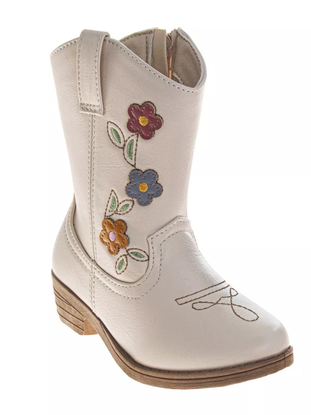Laura Ashley Cream Girls' Zip-Up Western Boot